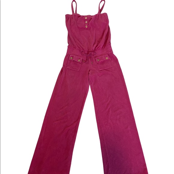 Juicy Couture Pants - Juicy Couture Hot Pink Wideleg Terry Jumpsuit Size P (0)